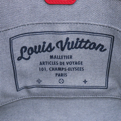 LOUIS VUITTON Onthego Blue/RedM44992 Monogram Denim Leather Size GM