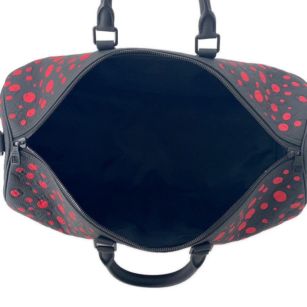 LOUIS VUITTON LV × YK Keepall Bandouliere Yayoi Kusama Noir/RedM21674 Taurillon Monogram Infinity Dot Size 50