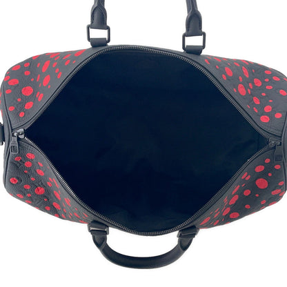 LOUIS VUITTON LV × YK Keepall Bandouliere Yayoi Kusama Noir/RedM21674 Taurillon Monogram Infinity Dot Size 50