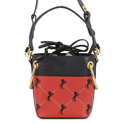 Chloe Roy 2-Way Bucket Shoulder Bag Red/BlackCHC18WS128A50647 Leather Canvas Size Mini