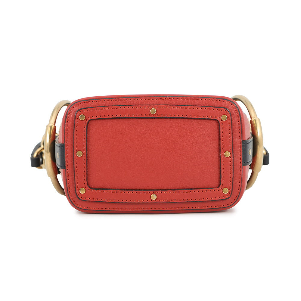 Chloe Roy 2-Way Bucket Shoulder Bag Red/BlackCHC18WS128A50647 Leather Canvas Size Mini