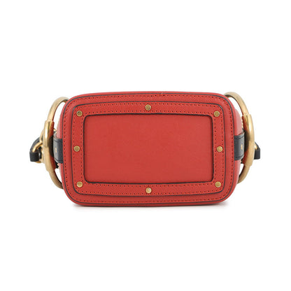 Chloe Roy 2-Way Bucket Shoulder Bag Red/BlackCHC18WS128A50647 Leather Canvas Size Mini