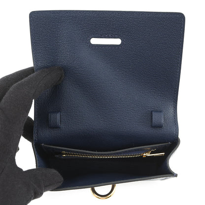 HERMES Chaine d'Ancre Compact Blue Saphir Chevre Myzore Goatskin