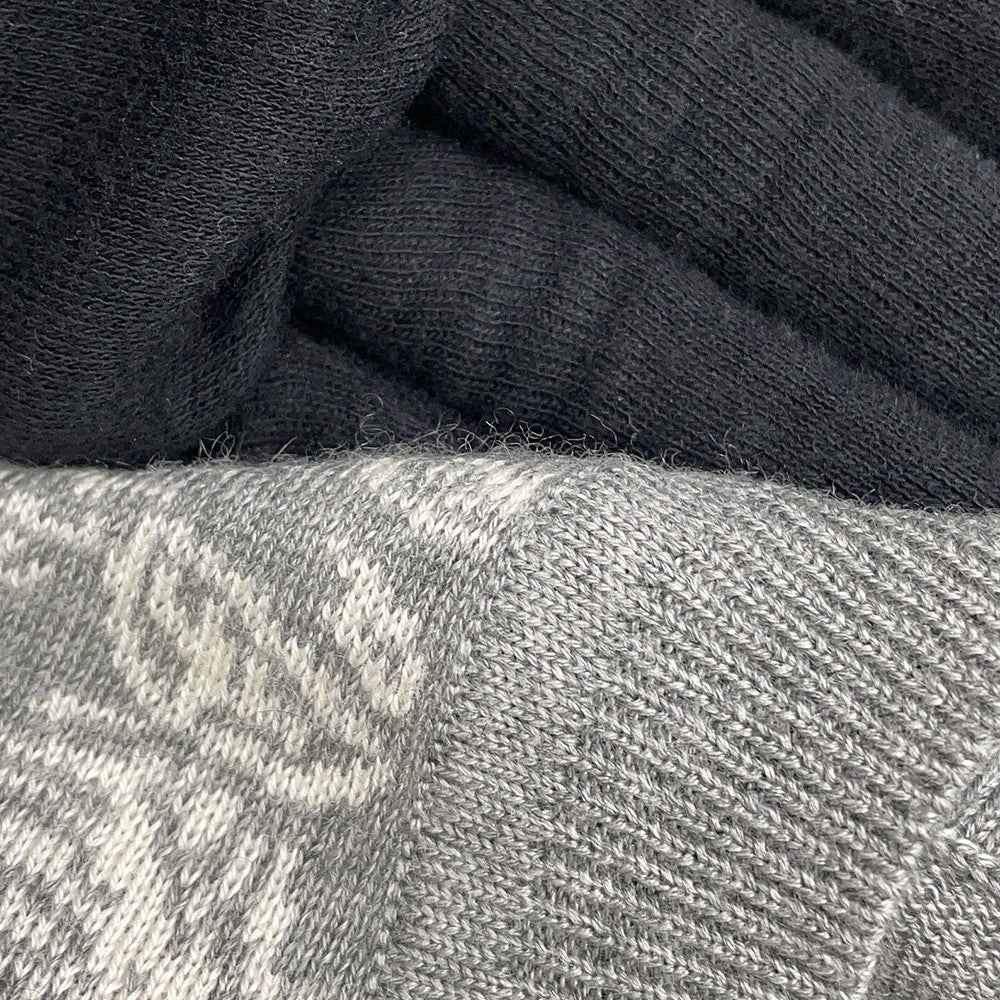 HERMES Jungle Love Short Sleeve Knit Size 38 Gray/White Cashmere46% Silk46% Nylon8%