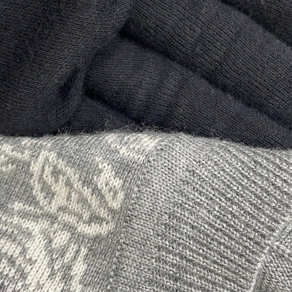 HERMES Jungle Love Short Sleeve Knit Size 38 Gray/White Cashmere46% Silk46% Nylon8%