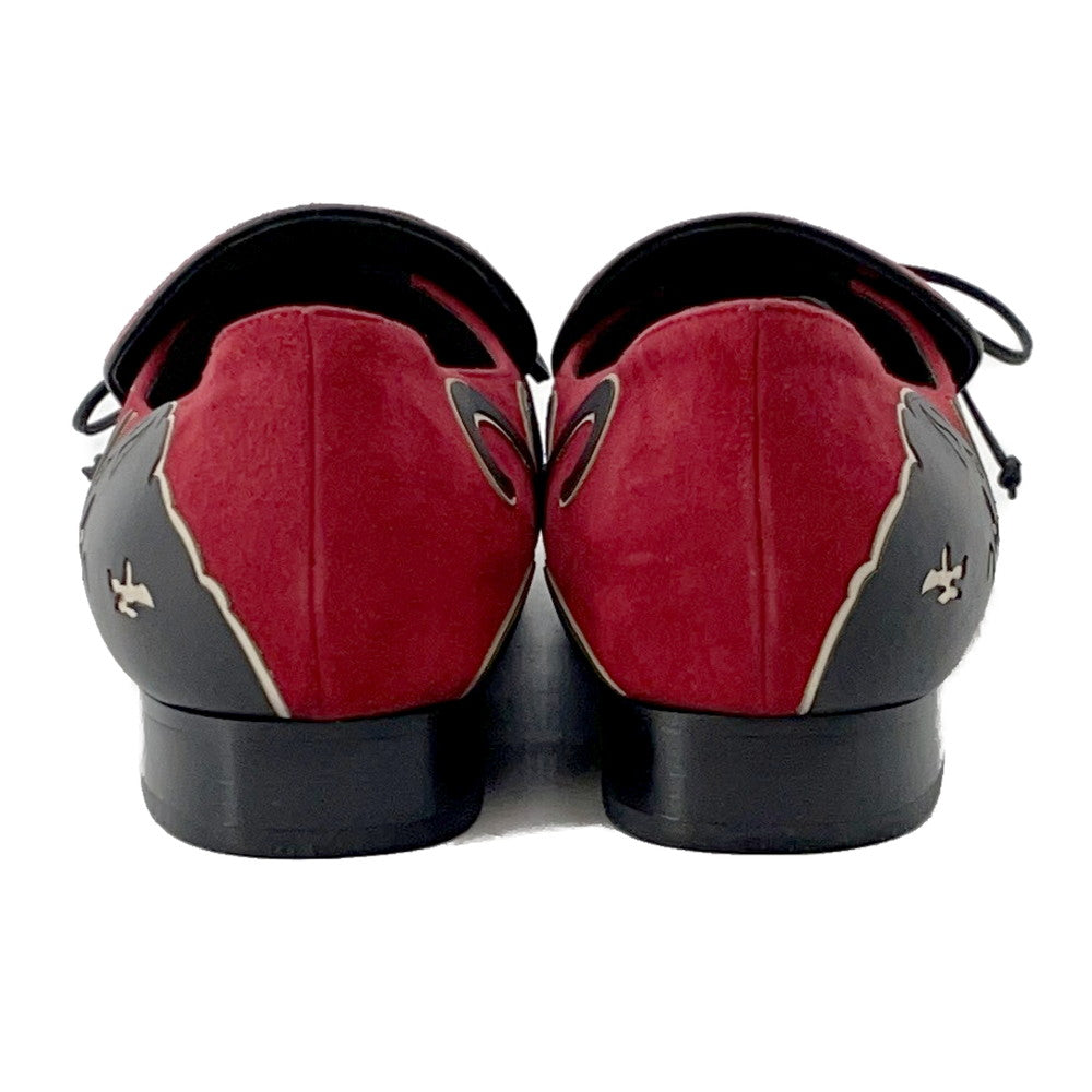 Valentino Garavani Panther Loafers Red/BlackNW1S0D22JHW suede Size 37 1/2