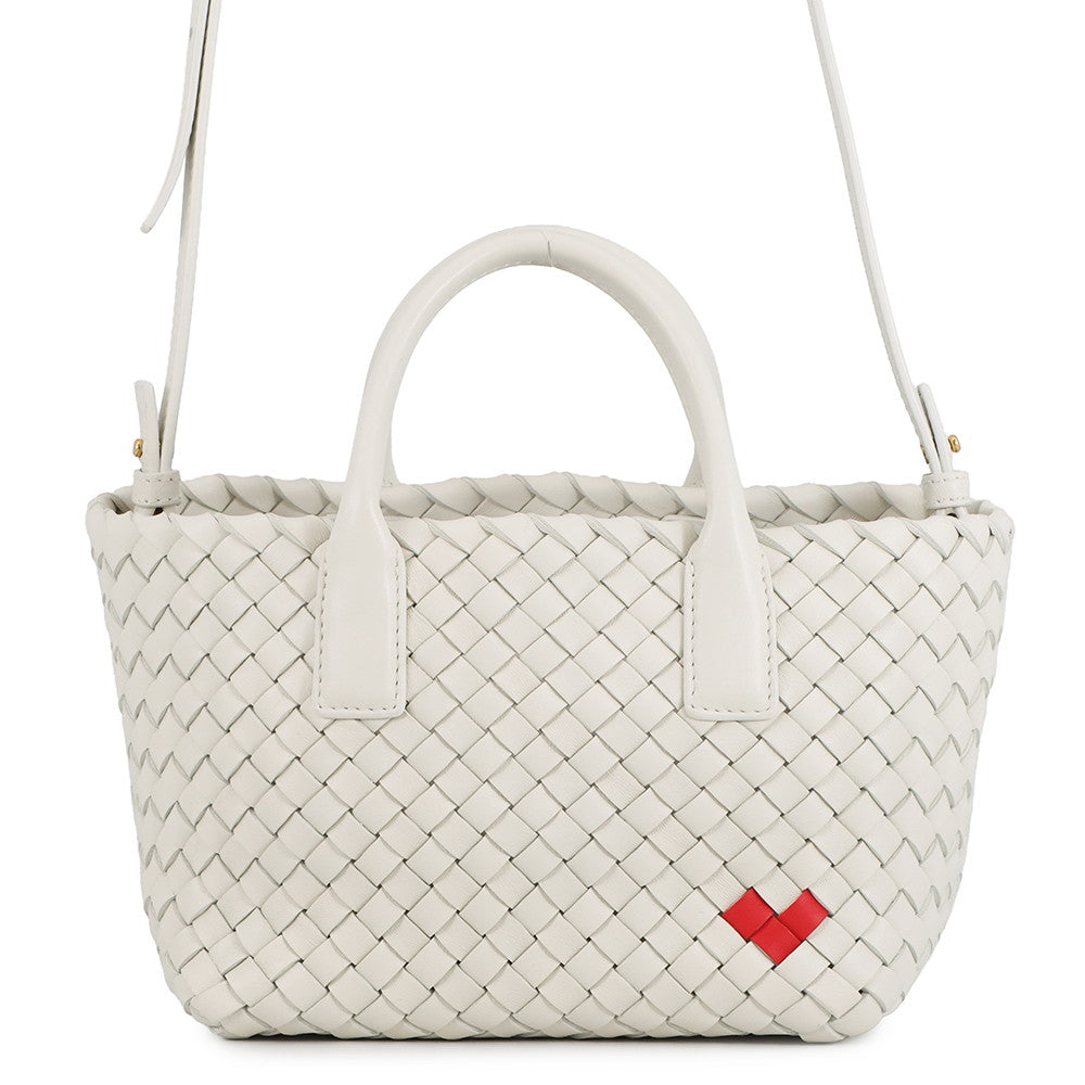 Bottega Veneta INTRECCIATO Cabas White777608 Leather Size Mini