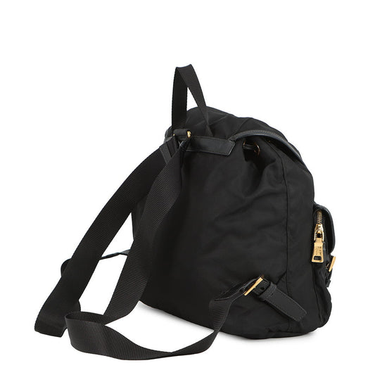 PRADA Triangle With logo Backpack BlackBZ0030 Nylon Leather