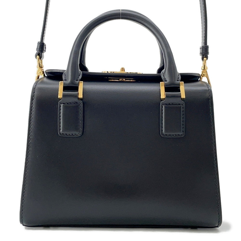 Dior Travel Bag Box 2WAY Handbag BlackM8671UBEQ Leather Size Small
