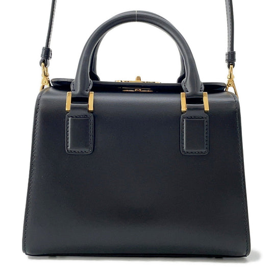 Dior Travel Bag Box 2WAY Handbag BlackM8671UBEQ Leather Size Small