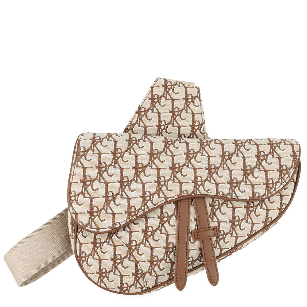 Dior Cactus Jack Oblique Saddlebag Beige/Brown1ADPO093JOD Canvas Leather