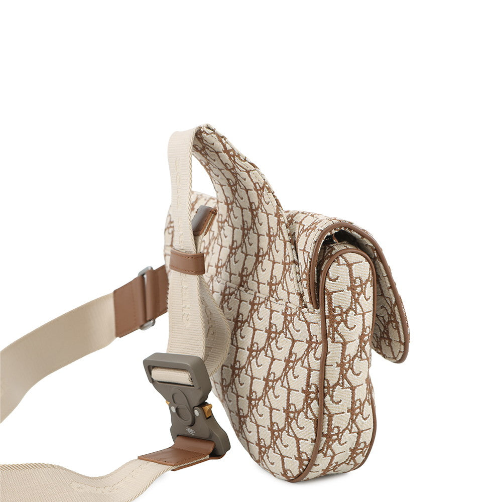 Dior Cactus Jack Oblique Saddlebag Beige/Brown1ADPO093JOD Canvas Leather