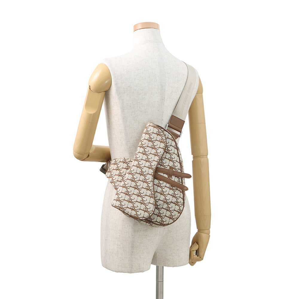 Dior Cactus Jack Oblique Saddlebag Beige/Brown1ADPO093JOD Canvas Leather