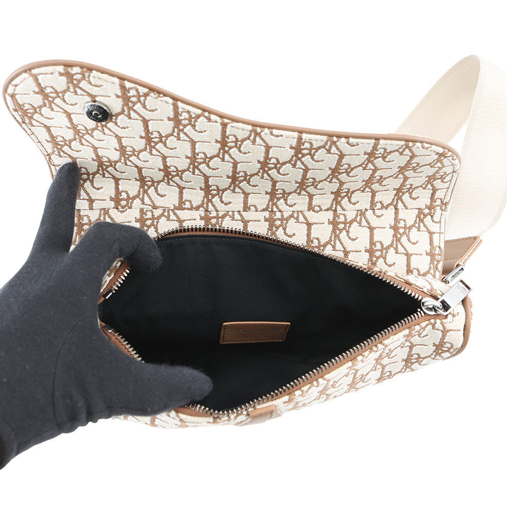 Dior Cactus Jack Oblique Saddlebag Beige/Brown1ADPO093JOD Canvas Leather