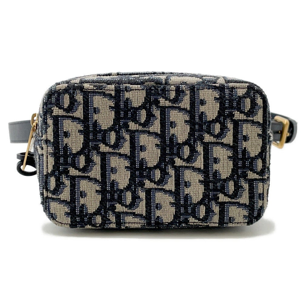 Dior Oblique Jacquard Waist Bag Navy/BeigeS5446CTZQ Canvas Leather Size Mini
