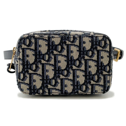Dior Oblique Jacquard Waist Bag Navy/BeigeS5446CTZQ Canvas Leather Size Mini