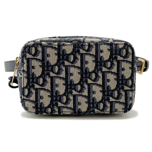 Dior Oblique Jacquard Waist Bag Navy/BeigeS5446CTZQ Canvas Leather Size Mini