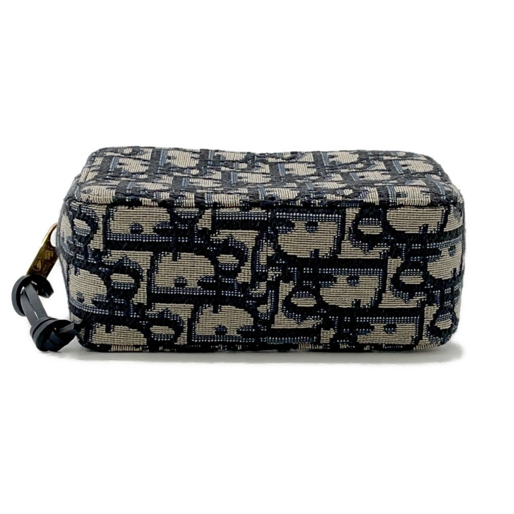 Dior Oblique Jacquard Waist Bag Navy/BeigeS5446CTZQ Canvas Leather Size Mini
