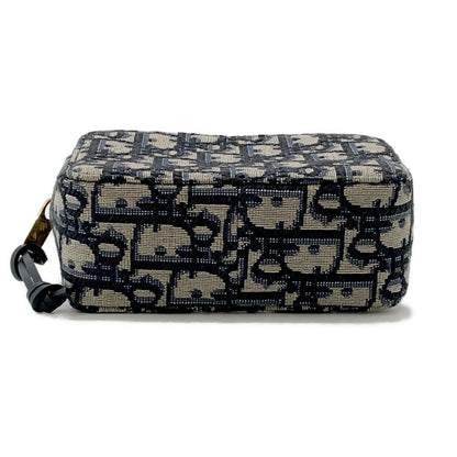 Dior Oblique Jacquard Waist Bag Navy/BeigeS5446CTZQ Canvas Leather Size Mini