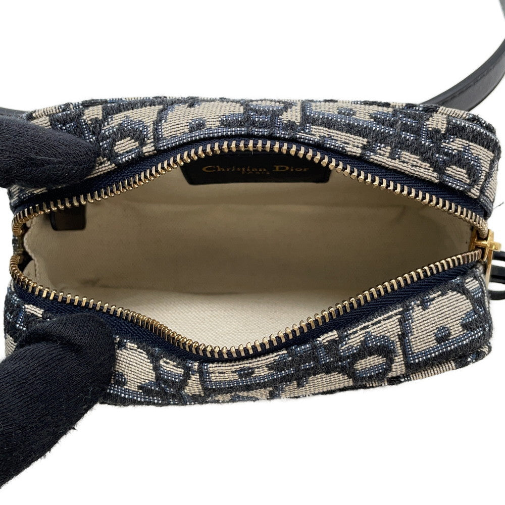 Dior Oblique Jacquard Waist Bag Navy/BeigeS5446CTZQ Canvas Leather Size Mini