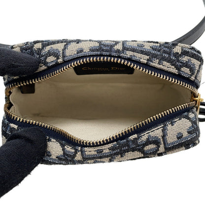 Dior Oblique Jacquard Waist Bag Navy/BeigeS5446CTZQ Canvas Leather Size Mini