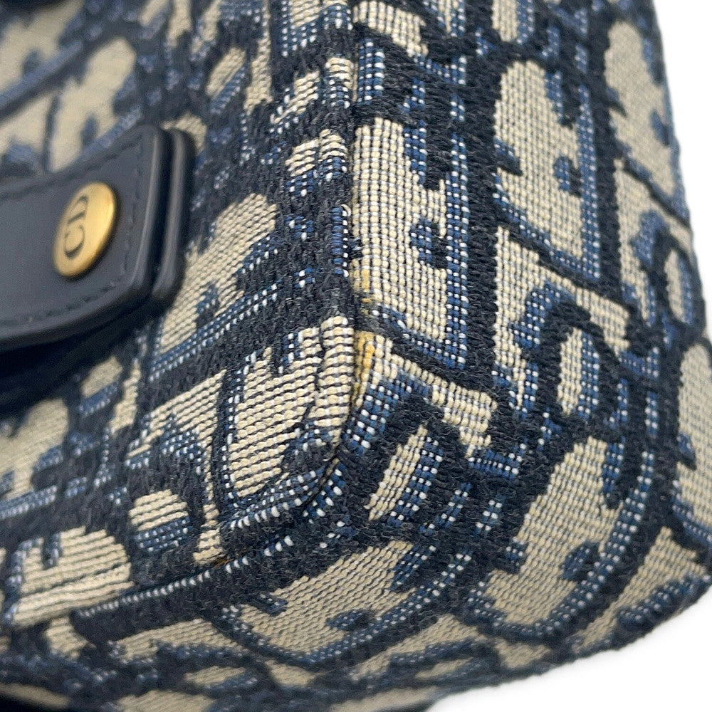 Dior Oblique Jacquard Waist Bag Navy/BeigeS5446CTZQ Canvas Leather Size Mini