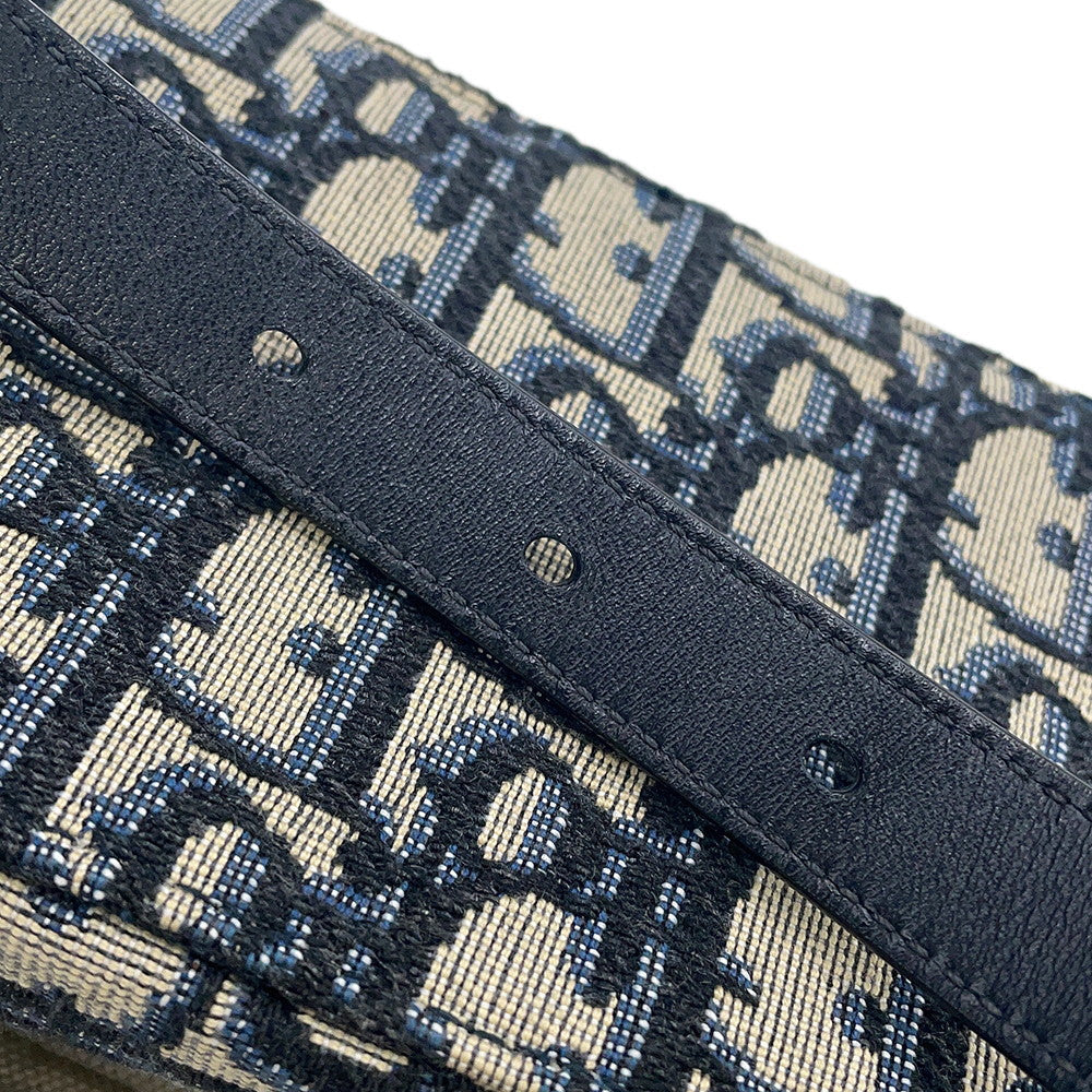 Dior Oblique Jacquard Waist Bag Navy/BeigeS5446CTZQ Canvas Leather Size Mini
