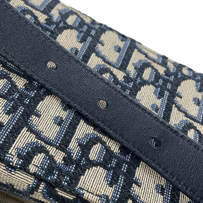 Dior Oblique Jacquard Waist Bag Navy/BeigeS5446CTZQ Canvas Leather Size Mini