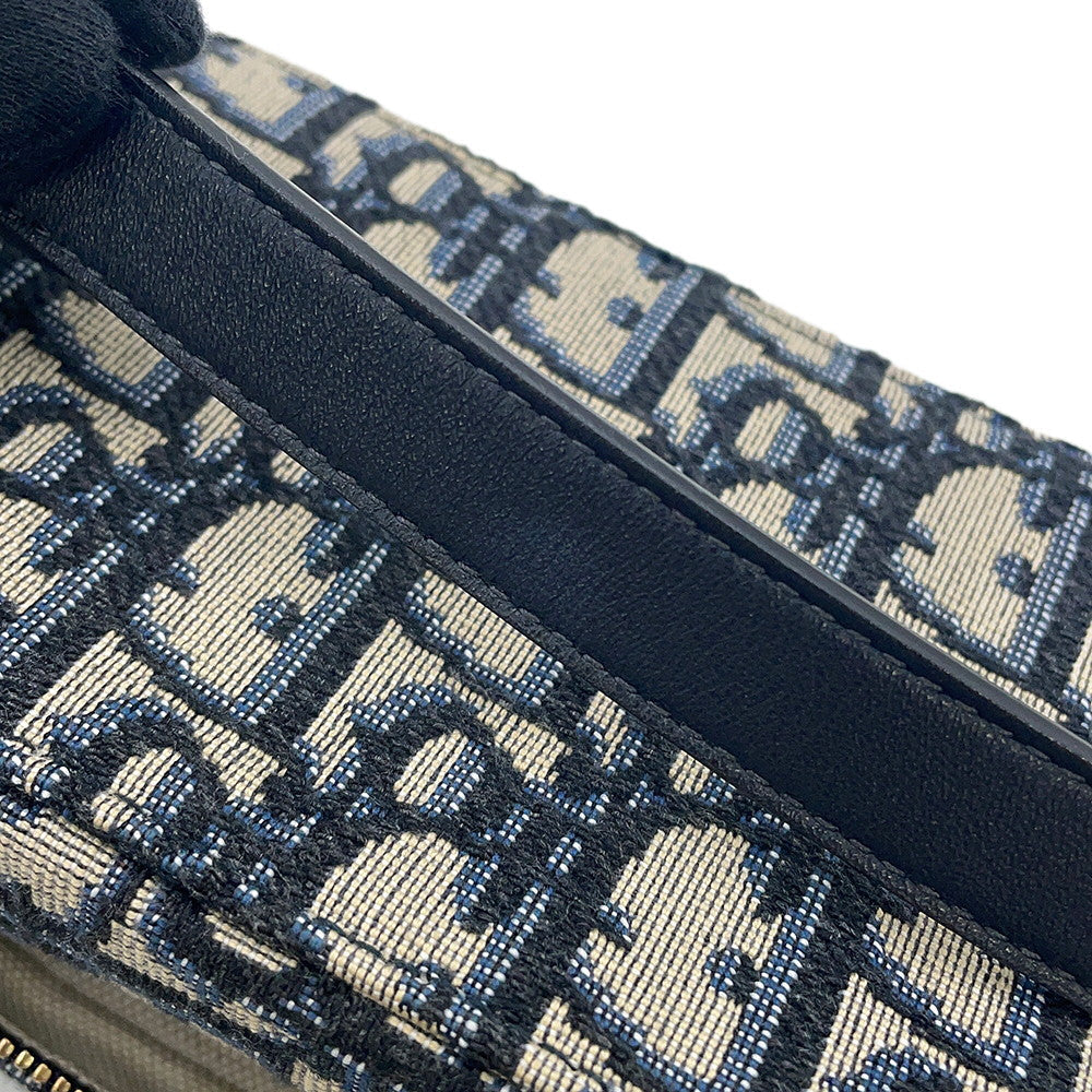 Dior Oblique Jacquard Waist Bag Navy/BeigeS5446CTZQ Canvas Leather Size Mini