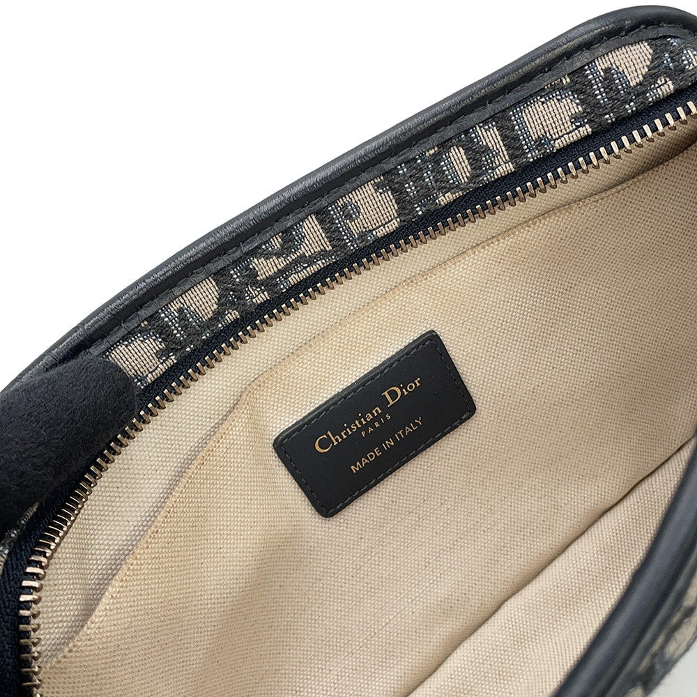 Dior Oblique Quake Clutch Bag Navy/BeigeS5700CTZQ Canvas Leather