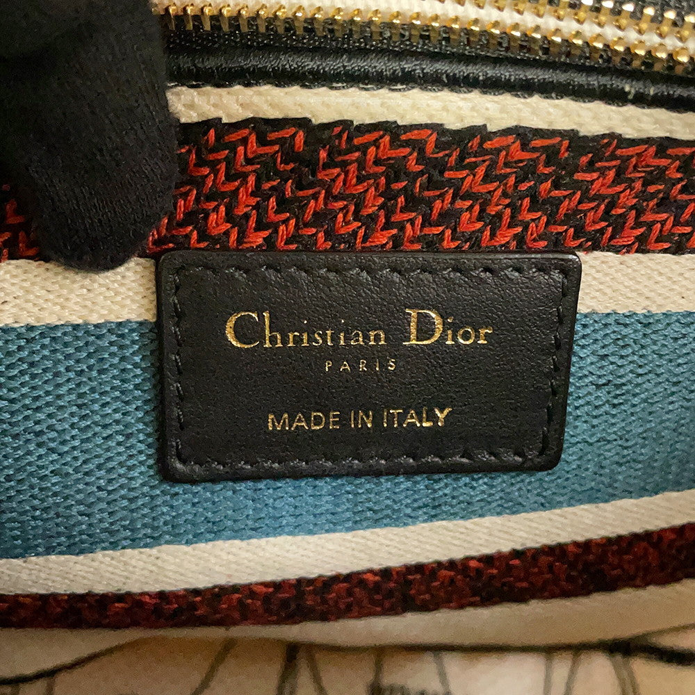 Dior LADY D-LITE 2WAYHandbag White/MulticolorM0565ORHP Canvas Size Medium