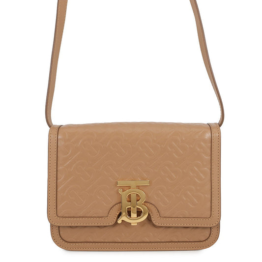 BURBERRY Shoulder Bag Beige Leather