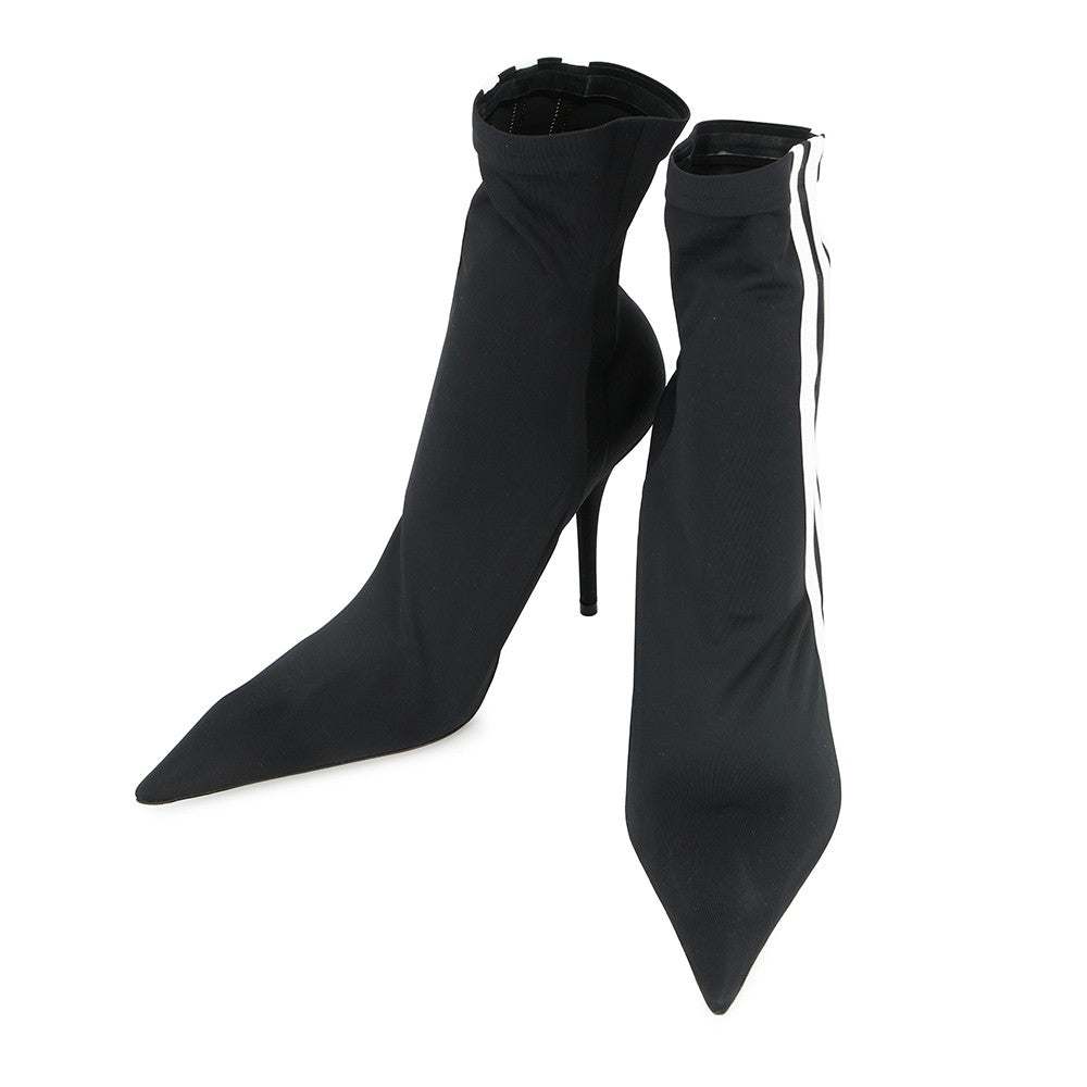 BALENCIAGA Adidas Collaboration Knife Booties Black/White724073 Polyester Size 37