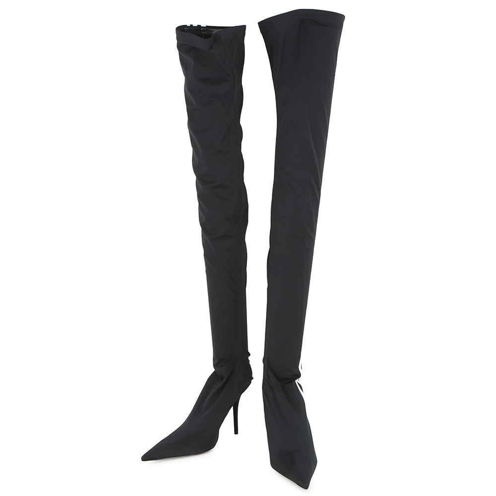 BALENCIAGA Adidas collaboration Knife over-the-knee boots Black/White724074 Polyester Size 37