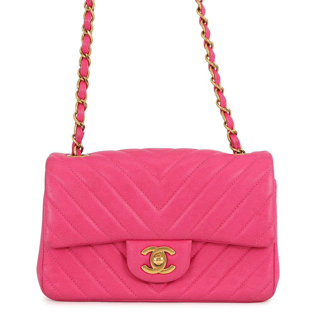CHANEL V Stitch ChainShoulder Bag PinkA69900 Lambskin