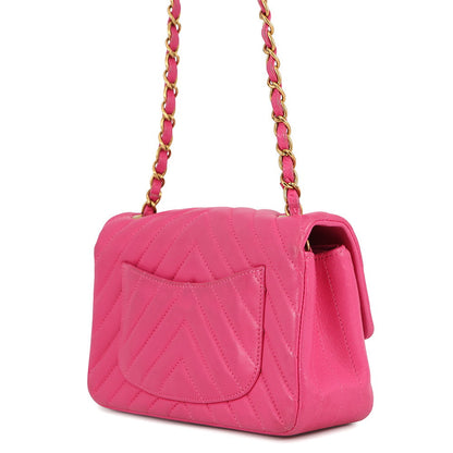 CHANEL V Stitch ChainShoulder Bag PinkA69900 Lambskin