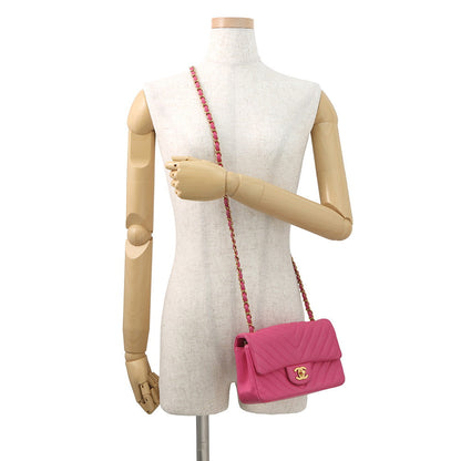 CHANEL V Stitch ChainShoulder Bag PinkA69900 Lambskin