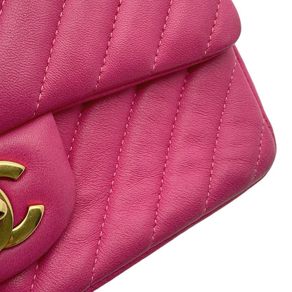 CHANEL V Stitch ChainShoulder Bag PinkA69900 Lambskin