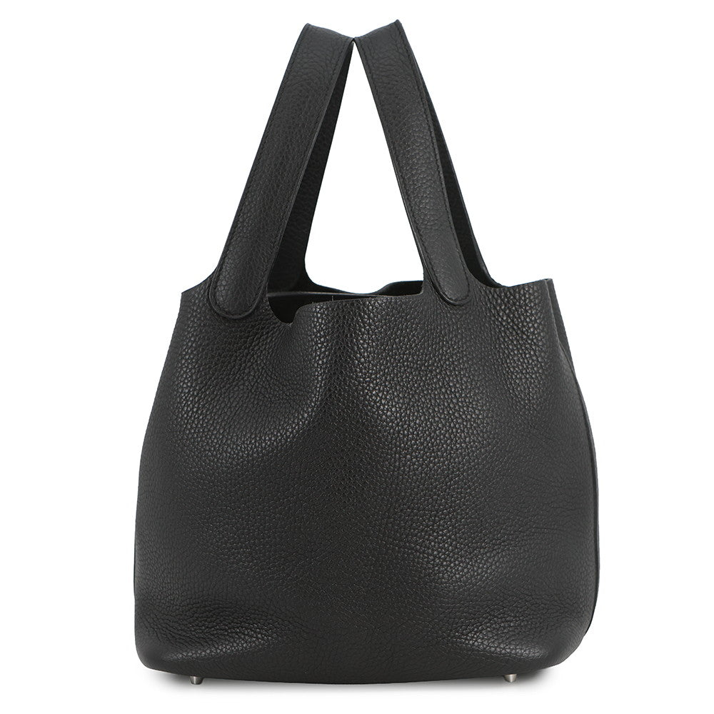 HERMES Picotin Lock Black Taurillon Clemence Size MM