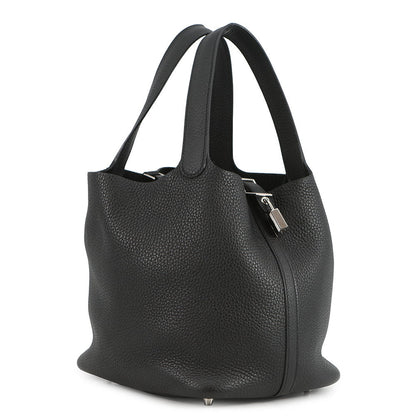 HERMES Picotin Lock Black Taurillon Clemence Size MM