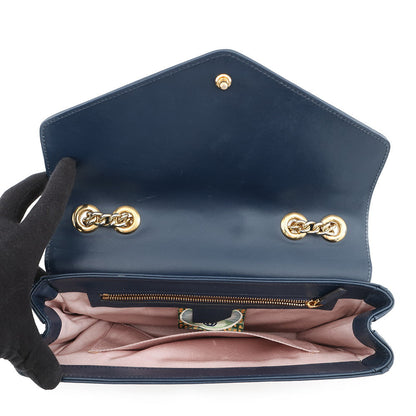 GUCCI Raja ChainShoulder Navy537241 Leather Size Medium