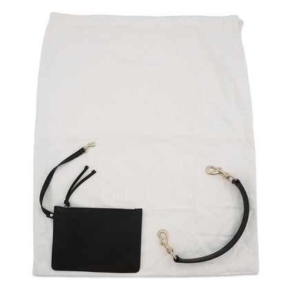 GUCCI one belt tote Beige/Black815924 Canvas Leather Size Medium