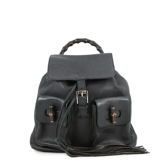 GUCCI Bamboo Backpack Black370833 Leather