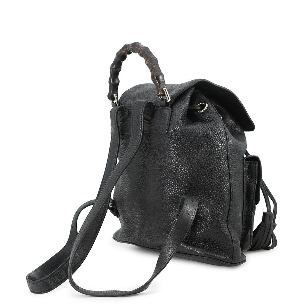 GUCCI Bamboo Backpack Black370833 Leather