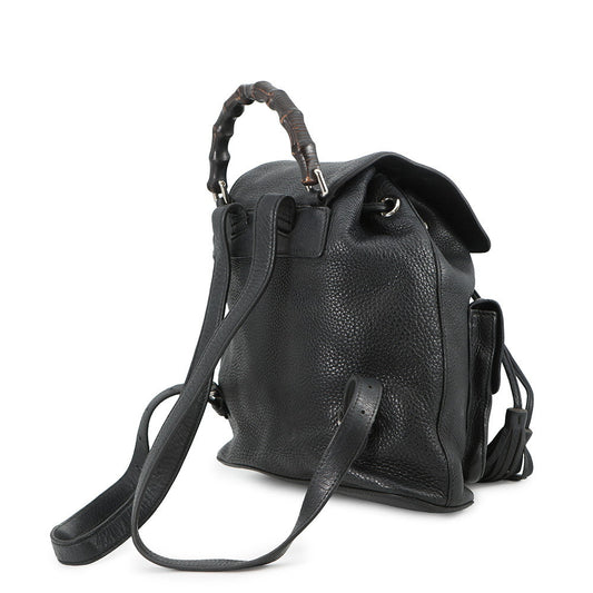 GUCCI Bamboo Backpack Black370833 Leather
