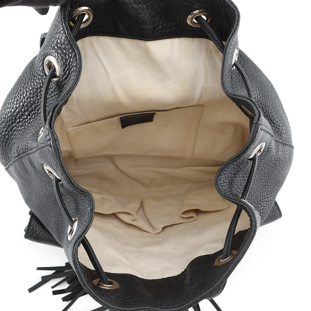 GUCCI Bamboo Backpack Black370833 Leather