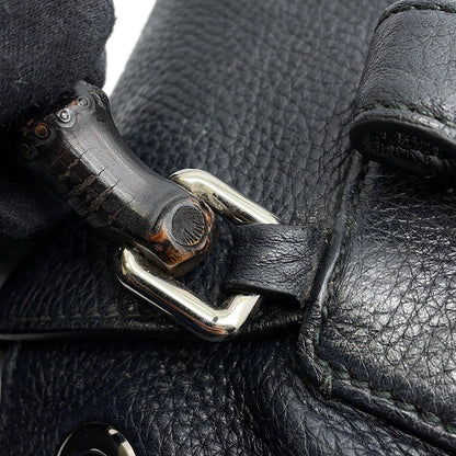 GUCCI Bamboo Backpack Black370833 Leather