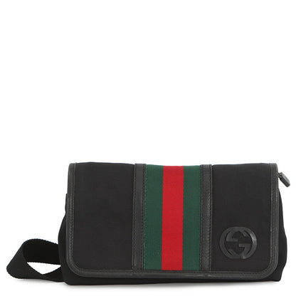 GUCCI Cherie line Crossbody Bag Black181064 Leather Canvas