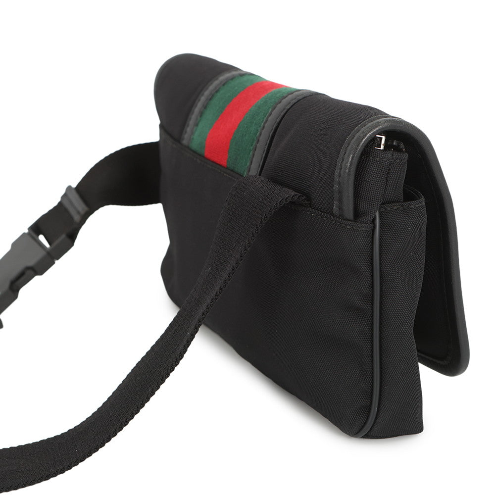 GUCCI Cherie line Crossbody Bag Black181064 Leather Canvas