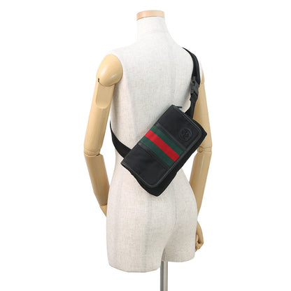 GUCCI Cherie line Crossbody Bag Black181064 Leather Canvas